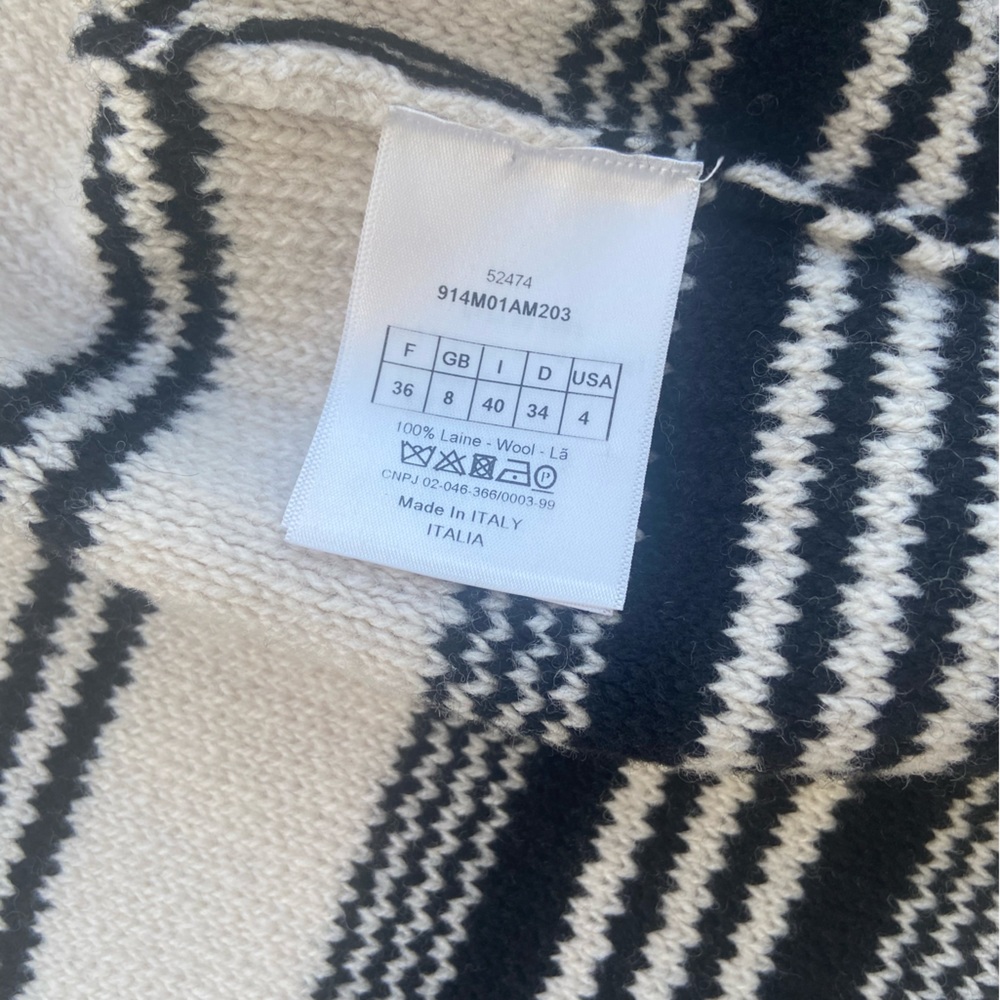 Christian Dior Striped Fringe trim striped Knit Cardigan Jacket with belt - Picture 8 of 10